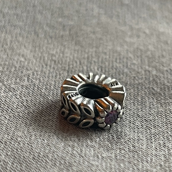 Pandora Retired Purple Floral Charm - Picture 4 of 6